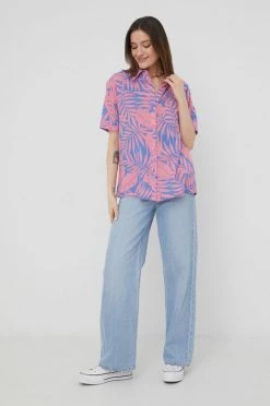 Γυναικεία Πουκάμισα Πουκάμισο με μείγμα από λινό Billabong χρώμα: ροζ, -Billabong Εκπτώσεις unnamed file 1074