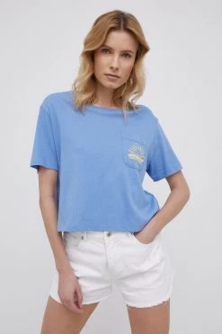 Γυναικεία Κοντομάνικο Βαμβακερό μπλουζάκι Billabong μοβ