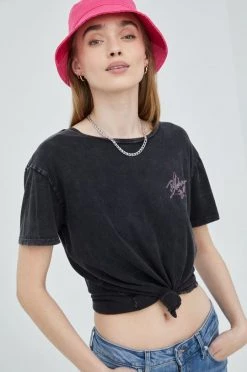 Γυναικεία Κοντομάνικο Βαμβακερό μπλουζάκι Billabong μαύρο -Billabong Εκπτώσεις unnamed file 1180