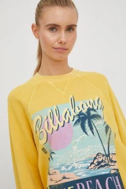 Γυναικεία Χωρίς φερμουάρ Βαμβακερή μπλούζα Billabong χρώμα: κίτρινο, -Billabong Εκπτώσεις unnamed file 551