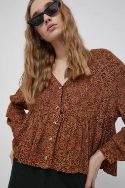 Γυναικεία Πουκάμισα Πουκάμισο Billabong χρώμα: καφέ, -Billabong Εκπτώσεις unnamed file 643