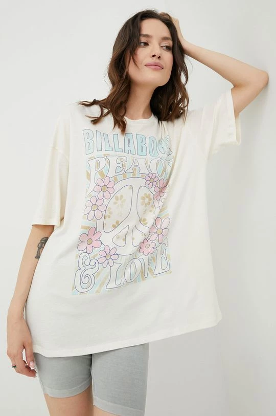 Γυναικεία Κοντομάνικο Βαμβακερό μπλουζάκι Billabong μπεζ 3 Γυναικεία Κοντομάνικο Βαμβακερό μπλουζάκι Billabong μπεζ
